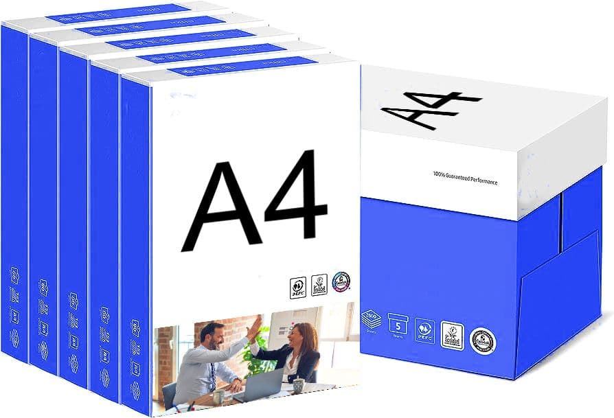 Folios DIN A4 80 Grs Caja De 2.500 Hojas Para Oficina, Hogar E Impresoras Láser/Inyección/Fotocopiadora/Fax - Imagen 2